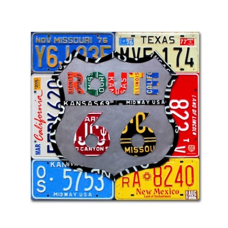 Trademark Fine Art Design Turnpike 'Route 66 Road Sign' Canvas Art, 18x18 ALI1285-C1818GG